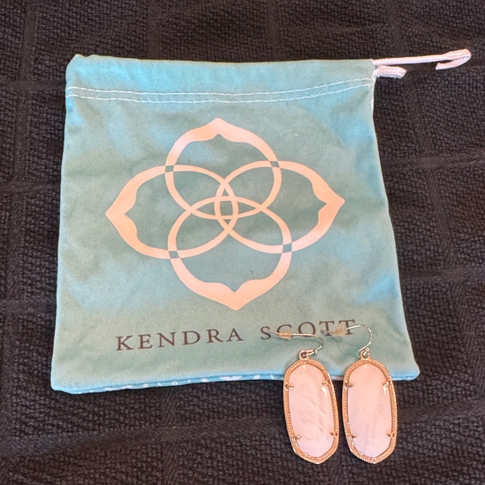 Kendra Scott Gold & Light Pink Dangle Earrings